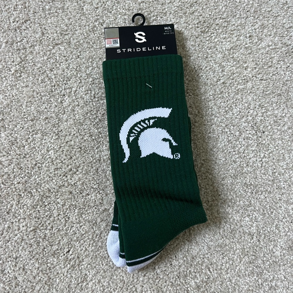 Michigan State Spartan Socks NWT